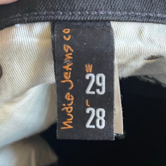 Nudie Jeans Men Brute Knut Jeans 29X28 Dry Cold Black Organic Casual Minimalist - Picture 7 of 10